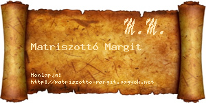Matriszottó Margit névjegykártya